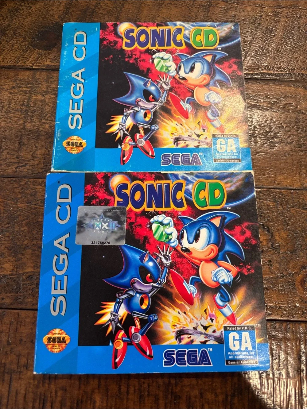 Sonic CD (Sega CD, 1990) Original Game Blue CD + Manual, Retro Vintage